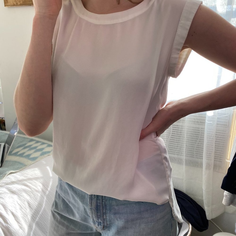 [SOLD] J.Crew White Chiffon Top
